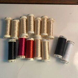 Sulky Thread lot of 14 spools viscose for machine embroidery w/2 bobbin thread
